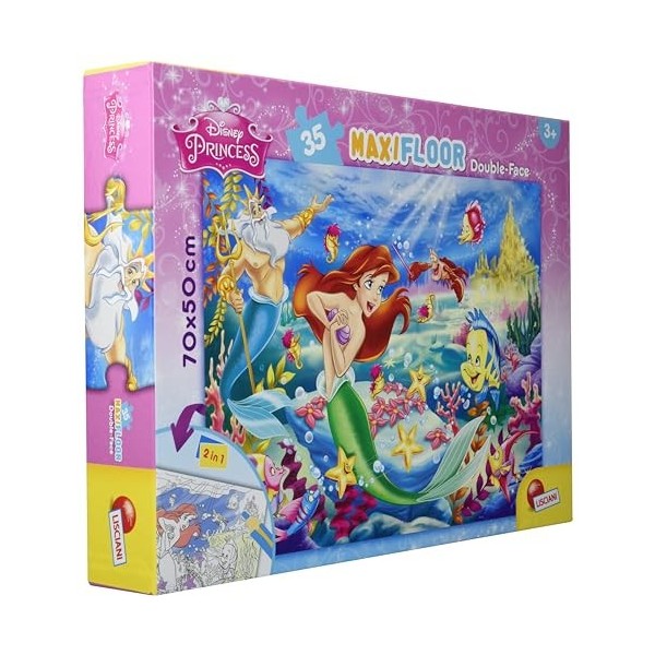 Lisciani, Maxi Puzzle pour enfants à partir de 3 ans, 35 pièces, 2 en 1 Double Face Recto / Verso avec le dos à colorier - Di