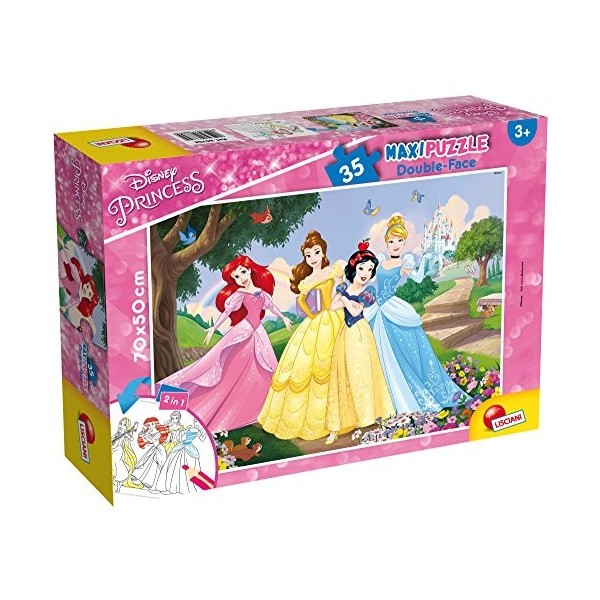 Lisciani, Maxi Puzzle pour enfants à partir de 3 ans, 35 pièces, 2 en 1 Double Face Recto / Verso avec le dos à colorier - Di