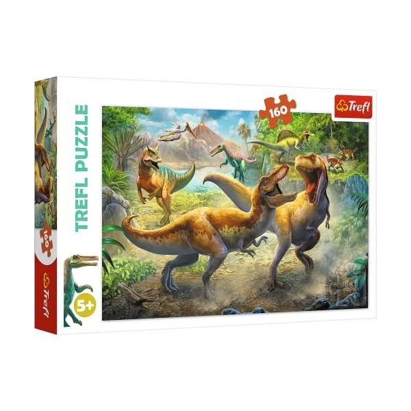 Trefl- Kampf gegen Tyrannosaurier 160 Pièces Puzzle, 15360, Combats de Tyrannosaures