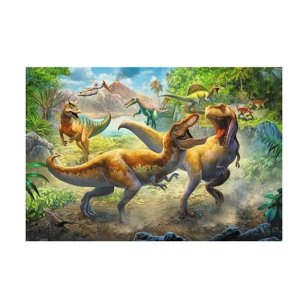 Trefl- Kampf gegen Tyrannosaurier 160 Pièces Puzzle, 15360, Combats de Tyrannosaures