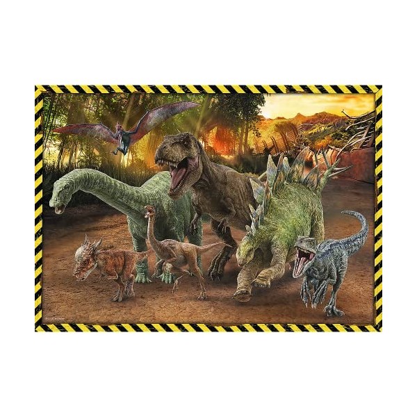 Trefl - Les dinosaures du Jurassic Park, Jurassic Park - Casse-tête 200 éléments - Casse-tête coloré avec des dinosaures, pou