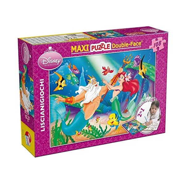 Lisciani, Maxi Puzzle pour enfants à partir de 4 ans, 108 pièces, 2 en 1 Double Face Recto / Verso avec le dos à colorier - D