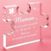Tulolvae Cadeau Anniversaire Maman, Gravure Acrylique Bloc Puzzle Cadeau de Noël Saint Valentin Fête des Mères pour Maman, Bo
