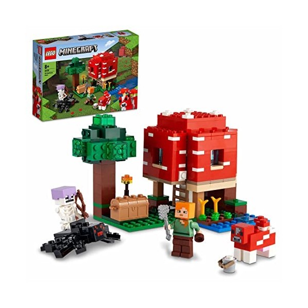 LEGO 21179 Minecraft La Maison Champignon, Set Jouet de Constructio