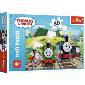 Trefl Friends, Tomek en Voyage 60 Pièces-Puzzle Colorés avec Les Héros de Contes de Fées Thomas et Ses Amis, Trains, Divertis
