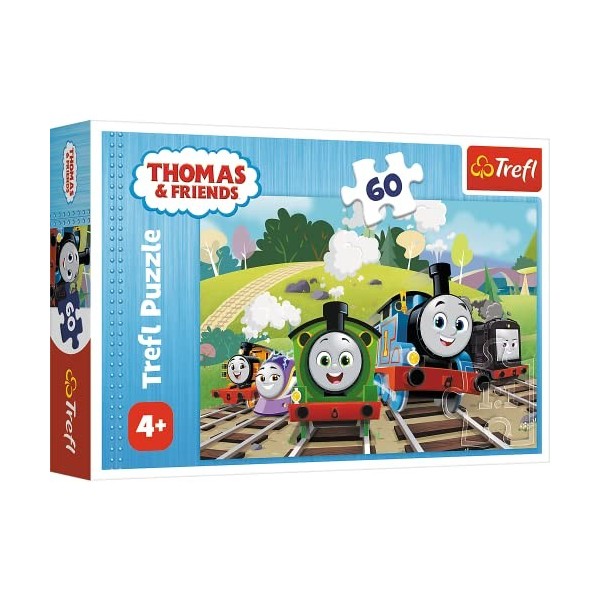 Trefl Friends, Tomek en Voyage 60 Pièces-Puzzle Colorés avec Les Héros de Contes de Fées Thomas et Ses Amis, Trains, Divertis