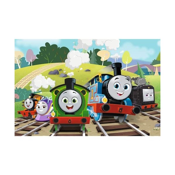 Trefl Friends, Tomek en Voyage 60 Pièces-Puzzle Colorés avec Les Héros de Contes de Fées Thomas et Ses Amis, Trains, Divertis