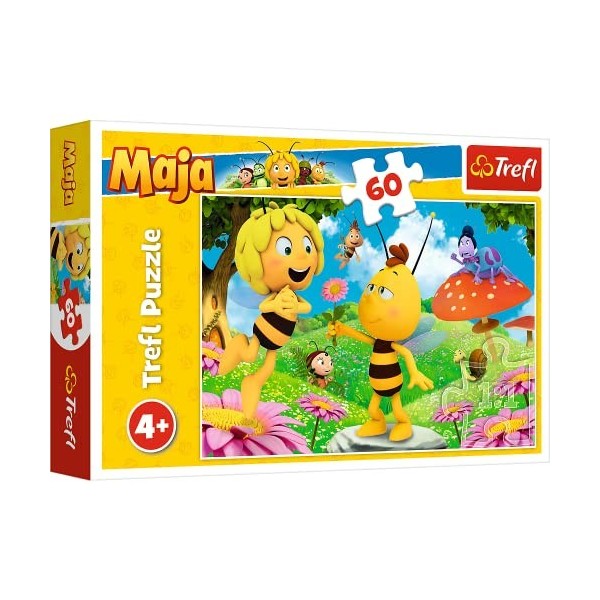 Trefl- Eine Blume für The Bee Biene Maja 60 Pièces pour Enfants à partir de 4 Ans Puzzle, 17330, Fleur pour Maja Maya Labeil