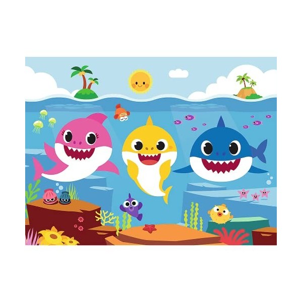 Trefl - Baby Shark, Monde sous-Marin des Requins - Puzzle 30 Pièces - Puzzles Colorés avec des Personnages de Contes de Fées,