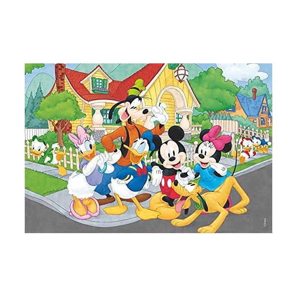 Lisciani - Disney Puzzle Mickey Mouse - 2 Maxi Puzzles de 12 Pièces - Double Face - Verso A Colorier - Jeu Educatif - A parti