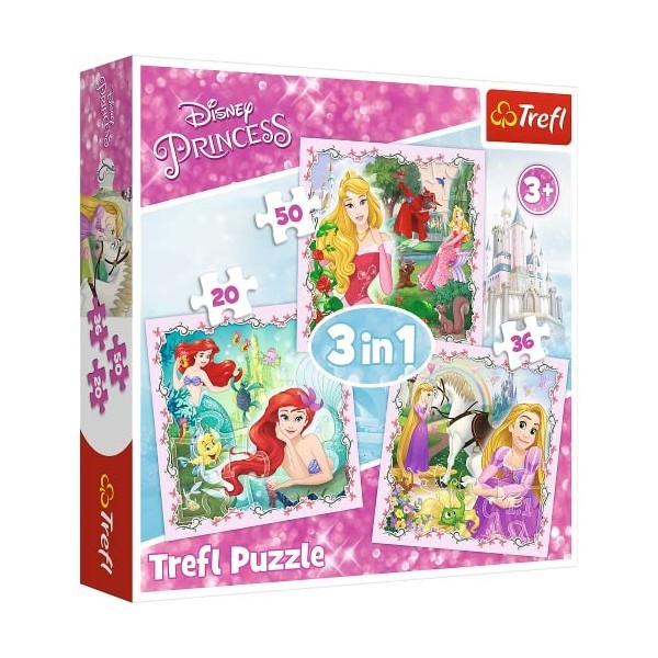 Trefl 916 34842 EA 3 in 1 Disney Princess, Multicolored