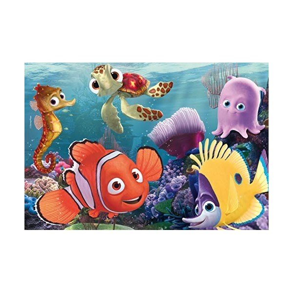 Lisciani - Disney Puzzle Nemo - 2 Maxi Puzzles de 12 Pièces - Double Face - Verso A Colorier - Jeu Educatif - A partir de 3 a