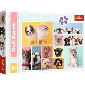Trefl- Amitié Puzzles Colorés avec Les Animaux, Collage, Chiens, Divertissement Créatif, Jeu pour Enfants Plus de 6 Ans, 1541