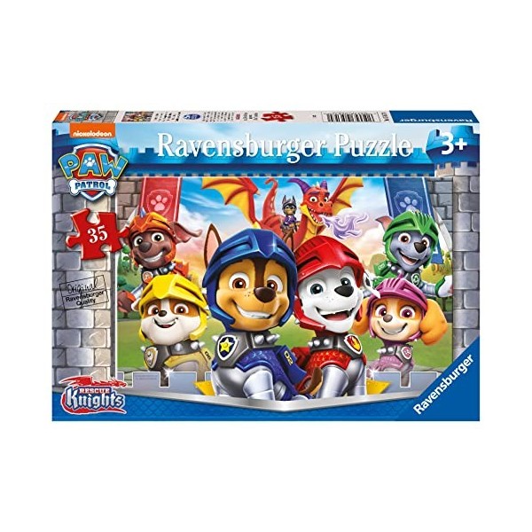 Ravensburger Paw Patrol Knights & Dragons 35 Piece Jigsaw Puzzle for Kids Age 3 Years Up - Educational Toddler Toys