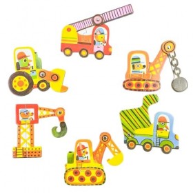 Djeco- Puzzle Duo Article véhicules, DJ08170, Multicolore