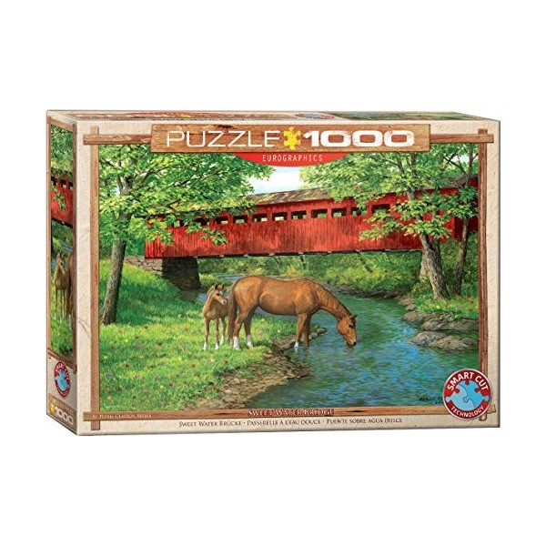 EuroGraphics- Sweet Water Bridge Puzzles, 6000-0834, Coloris Assortis, 1000