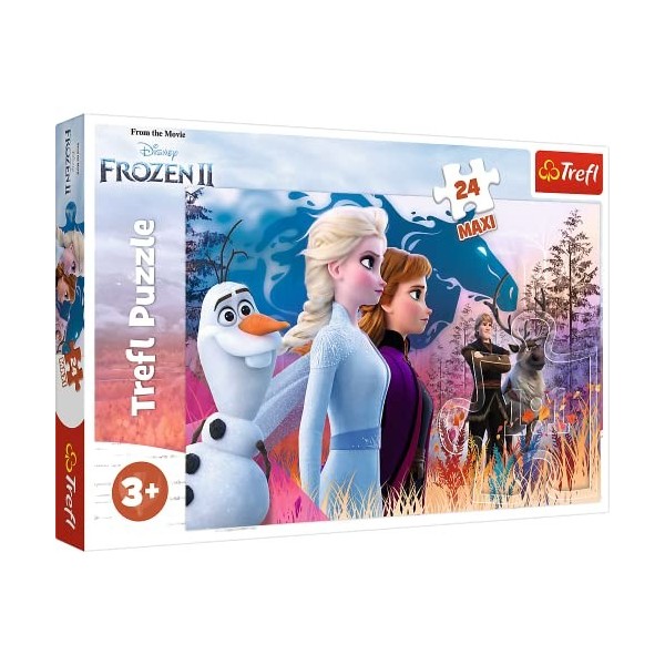 Trefl- Magische Reise, Frozen 2 24 Maxi Pièces, pour Enfants à partir de 3 Ans Puzzle, TR14298, Un Voyage Magique, Disney La 