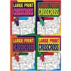 Lot de 4 grands livres puzzle imprimés croisés pour adultes A4