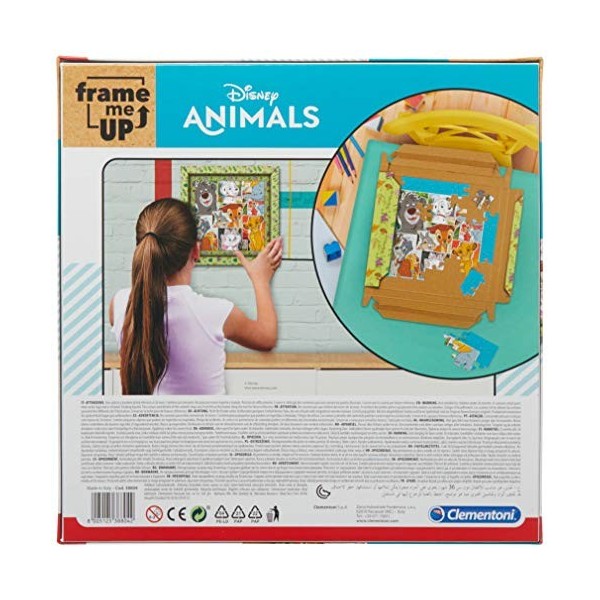 Clementoni- Puzzle Animals Disney Frame Me Up 60pzs Does Not Apply Animals-60 pièces Enfant, Cadre-fabriqué en Italie, 6 Ans 