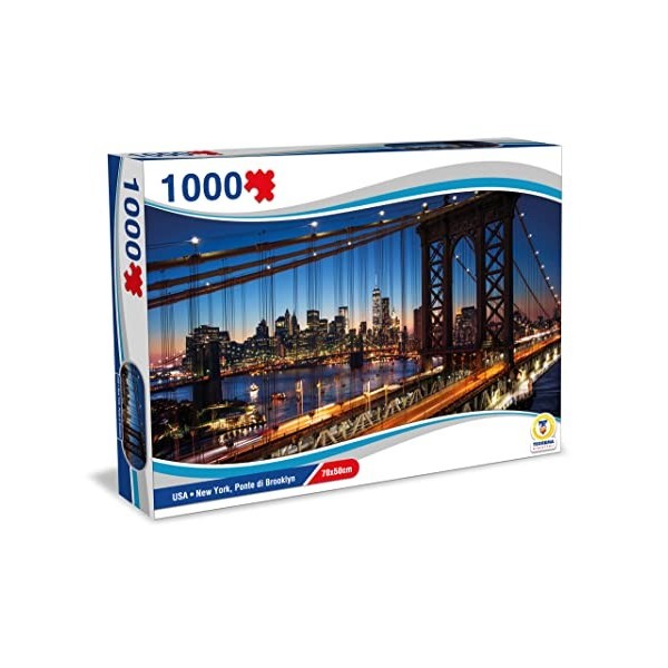 Teorema Giocattoli- Puzzle de New York, Pont de Brooklyn, USA, 1000 pièces, 70 x 50 cm, 67029