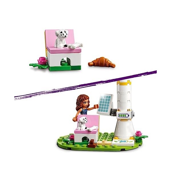 LEGO 41443 Friends La Voiture Electrique d’Olivia, Jeu de Construction avec Mini Poupées, Eco-éducation pour Filles et Garçon