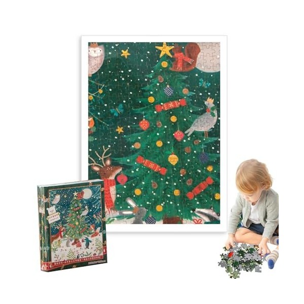 Zankie Puzzle de Noël 1000 pièces - Puzzle de Noël en Bois - Puzzle de Vacances pour la décoration de la Maison