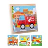 Povanjer Puzzles en Bois - Jouet interactif éducatif,Puzzle Cube pour dâge préscolaire, 6 Puzzles en 1 16 pièces , Puzzles 