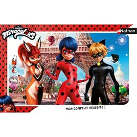 Nathan - Puzzle Enfant - Cadre 15 pièces - Ladybug, Chat Noir et Rena Rouge - Miraculous - Fille ou garçon dès 3 ans - Puzzle