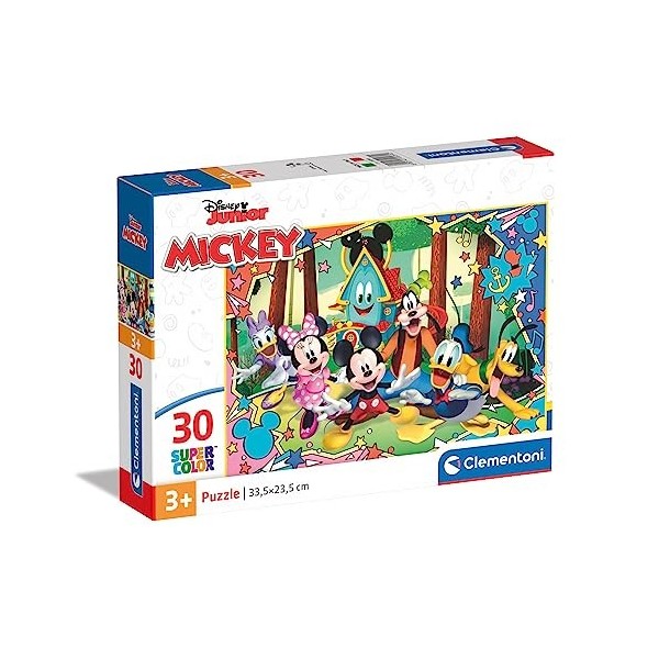 Clementoni- Puzzle Mickey Disney 30pzs Does Not Apply Supercolor Mickey-30 pièces, 3 Ans Enfant Dessin animé-fabriqué en Ital