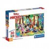 Clementoni- Puzzle Mickey Disney 30pzs Does Not Apply Supercolor Mickey-30 pièces, 3 Ans Enfant Dessin animé-fabriqué en Ital