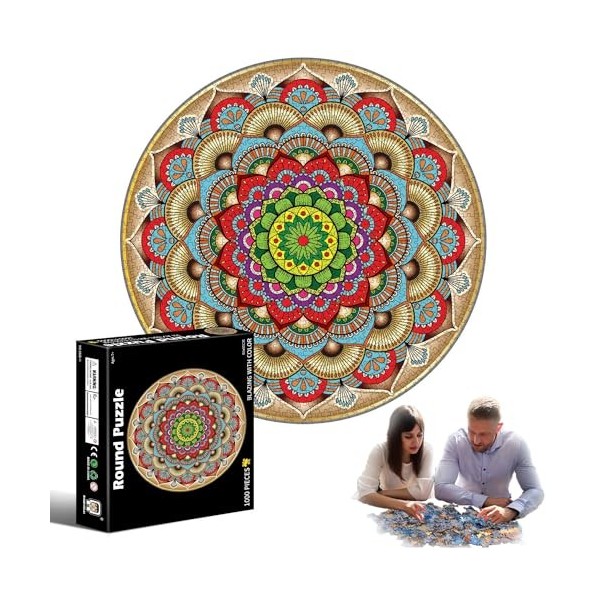 Puzzle rond de 500 pièces - Design de cercle du zodiaque - Jeu de puzzle de haute qualité pour adultes et enfants à partir de