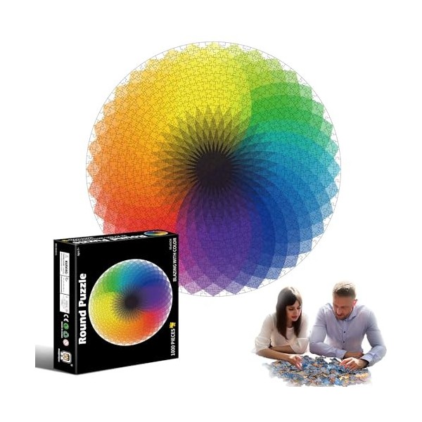 Puzzle rond de 500 pièces - Design de cercle du zodiaque - Jeu de puzzle de haute qualité pour adultes et enfants à partir de