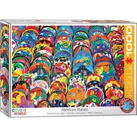 EuroGraphics- Assiettes en céramique Mexicaine Puzzle, 6000-5421, Coloris Assortis, 1000
