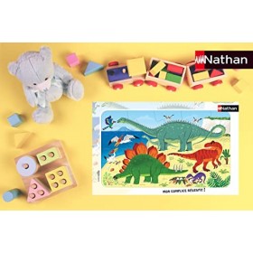 Nathan - Puzzle Enfant - Cadre 15 pièces - Les dinosaures du Jurassique - Fille ou garçon dès 3 ans - Puzzle de qualité supér
