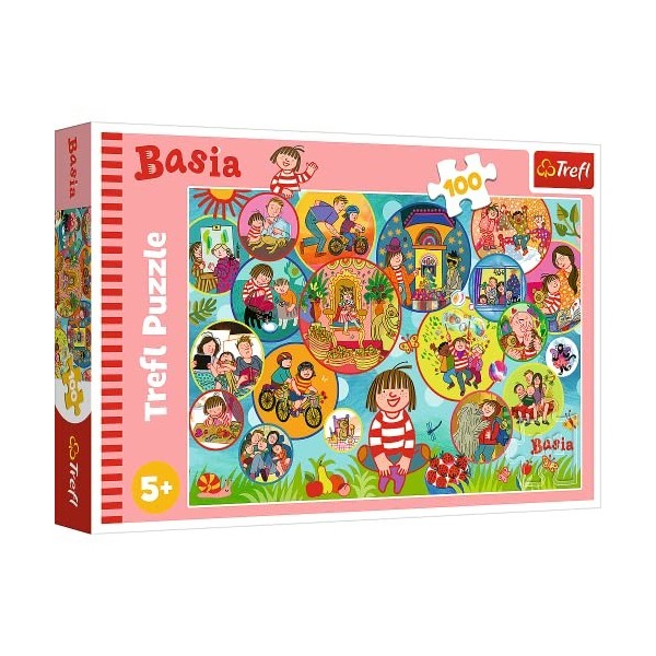 Trefl, Passez la journée avec Basia 100 Elemente-Bunte Puzzles mit Märchenfiguren, Kreative Unterhaltung, Spaß für Kinder AB 