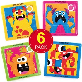 Baker Ross AX269 Puzzles À Glisser Monstres - Paquet De 6, Mini Jouets pour Enfants