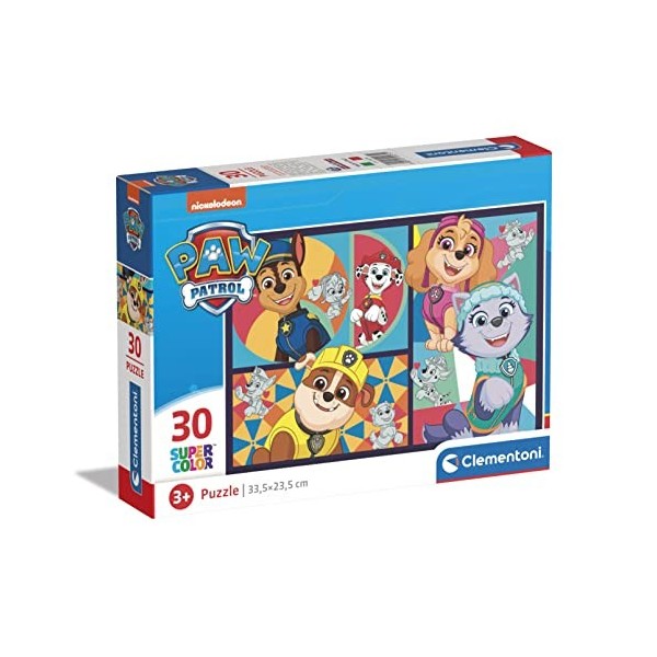 Clementoni- Paw Patrol Supercolor PatPatrouille-30 Pièces, Enfants 3 Ans, Puzzle Dessin Animé-Fabriqué en Italie, 20275