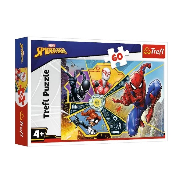 Trefl-60 Pièces pour Les Enfants à partir de 4 Ans Puzzle, 17372, sur la Toile de Spider-Man Disney Marvel Spiderman, 60