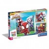 Clementoni- Marvel Spidey and His Amazing Friends Supercolor Friends-3x48 Enfants 5 Ans, Boîte De 3 48 Pièces , Puzzle Dessi