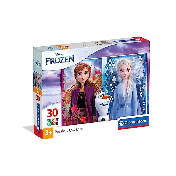 Clementoni- Supercolor Disney La Reine des Neiges 2-30 pièces-Puzzle Enfant-fabriqué en Italie, 3 Ans et Plus, 20251, Multico