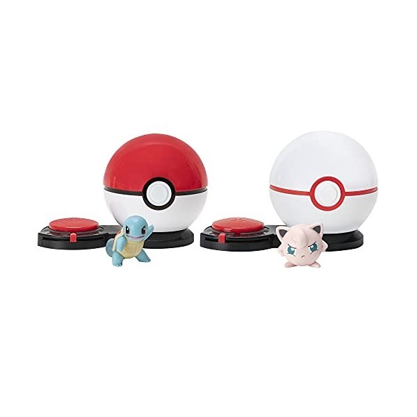 Pokemon Jeu dattaque Surprise avec Squirtle et Jigglypuff - 2 balles dattaque Surprise - 6 disques dattaque - Jouets pour 