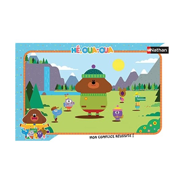 Nathan - Puzzle enfants - Cadre 15 pièces - Oua Oua à la montagne - Hé, Oua-Oua - Fille ou garçon dès 3 ans - Puzzle de quali