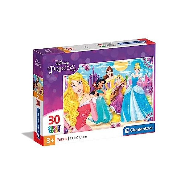 Clementoni Disney Princess Princesas Clementoni-08503-Supercolor Collection-Princess-30 pièces, 08503, Multicolore