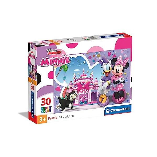 Clementoni- Disney Minnie Supercolor Minnie-30 pièces, 3 Ans Enfant, Puzzle Dessin animé-fabriqué en Italie, 20268, Multicolo