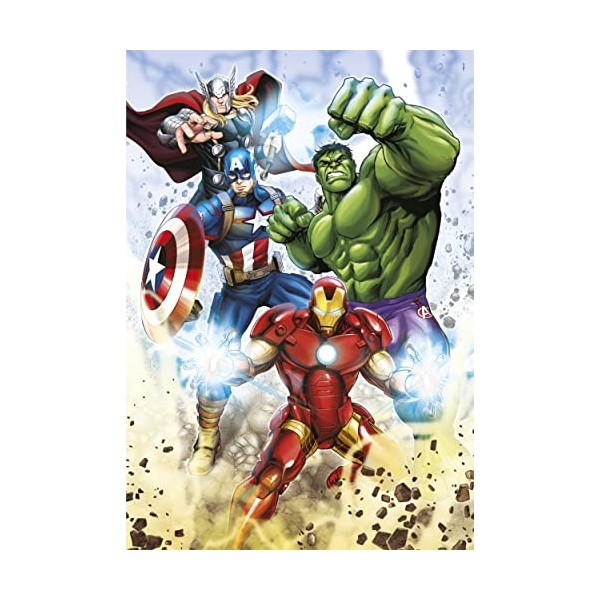 Clementoni- Marvel Avengers Supercolor Avengers-60 Pièces, Enfants 5 Ans, Puzzle Dessin Animé-Fabriqué en Italie, 26193