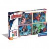 Clementoni - 21525 - Puzzle 4 en 1 - Les Avengers - 4 puzzles de 12, 16, 20 et 24 pièces - Jeu Educatif, de Réflexion et de P