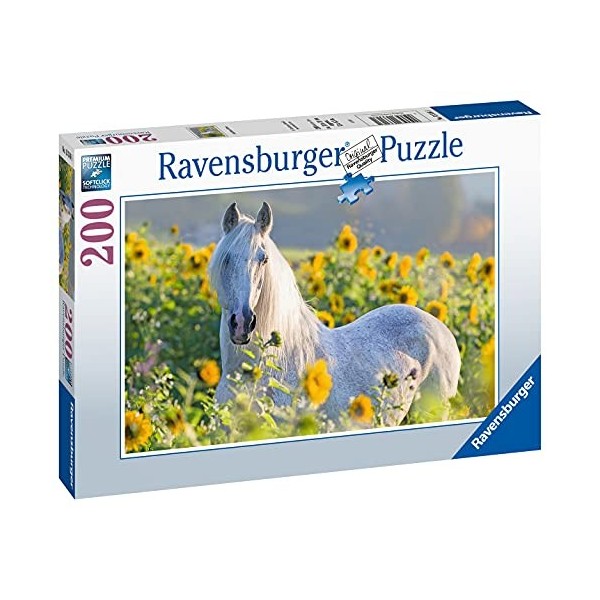 Ravensburger - Puzzle 200 pièces - Cheval dans un champ de tournesols - 13316 - Pour adultes et enfants dès 10 ans - Premium 
