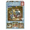 Educa - Ensemble de 4 Puzzles pour Enfants progressives de 12 à 25 pièces | par Kasandra Forest Stories. Mesures: 16 x 16 cm.