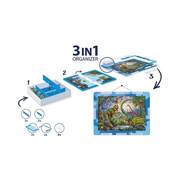 Ravensburger - Accessoires de puzzles pour enfants - Set 3 en 1 - Trieur, Support d’assemblage, Cadre - jusquaux puzzles 300