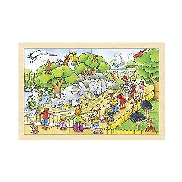 Goki- Zoo Puzzle en Bois, 2041635